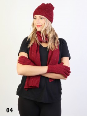 Fashion Knitted Set W/ (Scarf, Hat, Gloves)